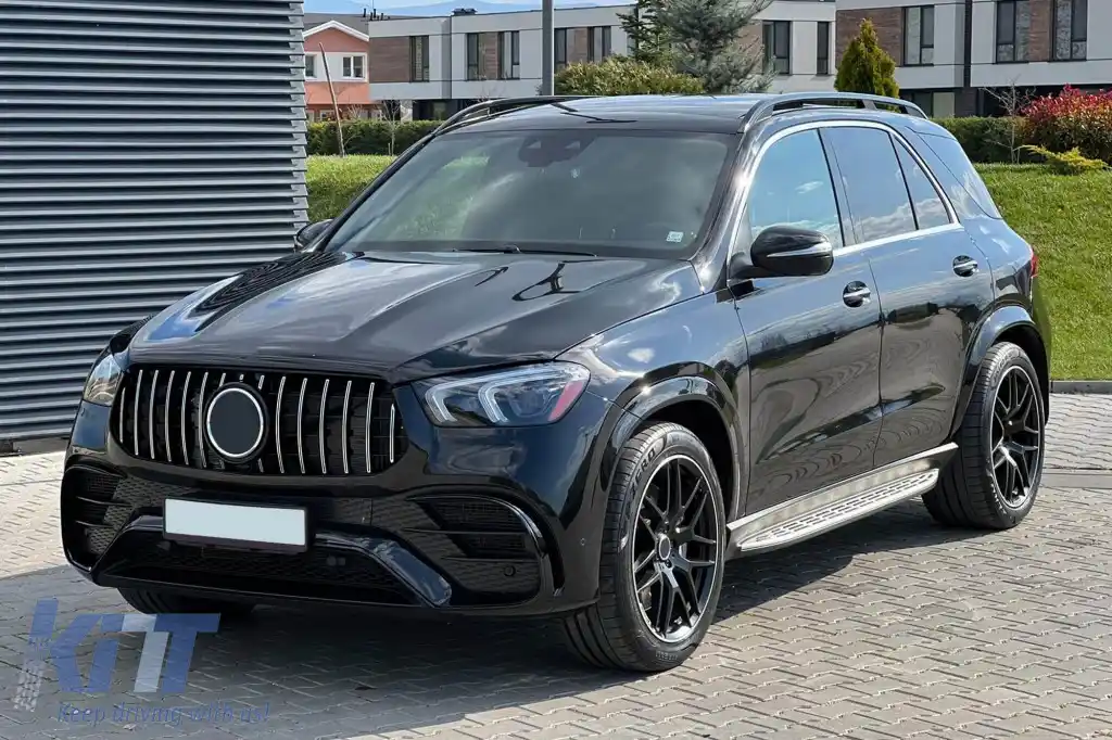 Bumper frontal A Design potrivit pentru Mercedes GLE SUV W167, GLE Coupe C167 2020-2023, după 2024 cu grilă cromată și garnituri cromate-image-6265806