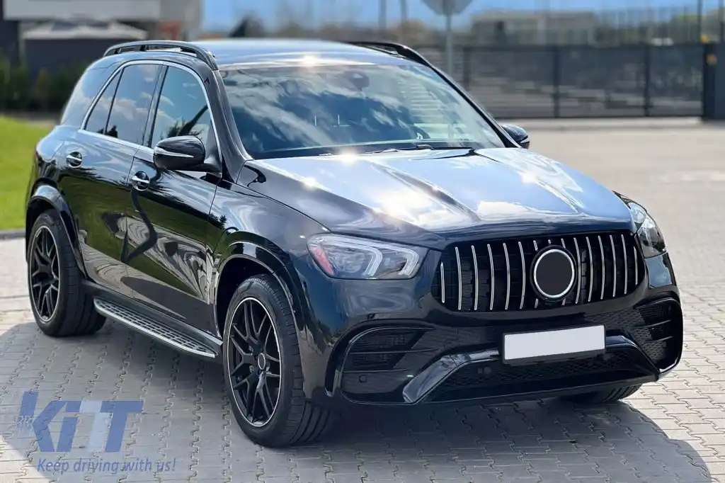 Bumper frontal A Design potrivit pentru Mercedes GLE SUV W167, GLE Coupe C167 2020-2023, după 2024 cu grilă cromată și garnituri cromate-image-6265807