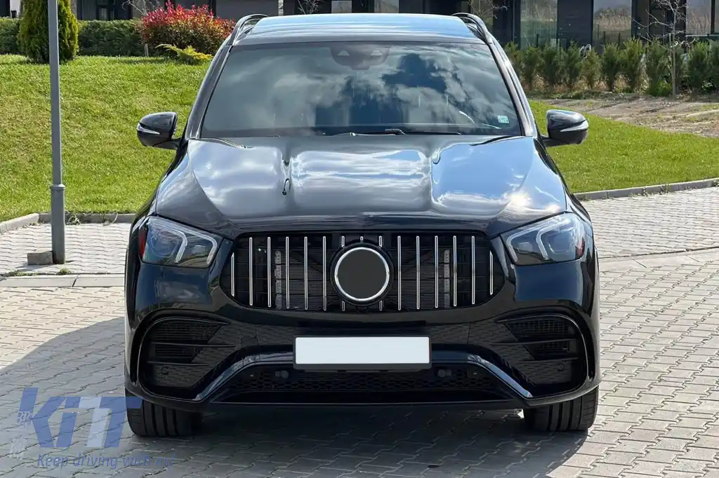 Bumper frontal A Design potrivit pentru Mercedes GLE SUV W167, GLE Coupe C167 2020-2023, după 2024 cu grilă cromată și garnituri cromate-image-6265808