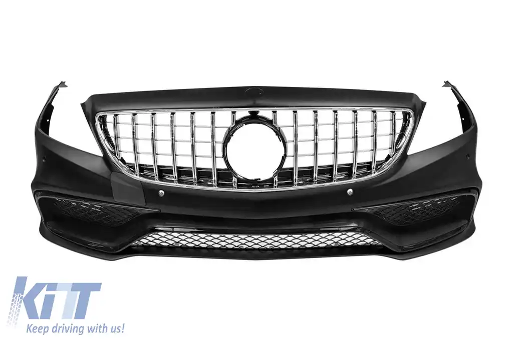 image-69-Bumper frontal A Design tip 63 potrivit pentru Mercedes CLS C218 2011-2015 cu grilă GT crom/negru și elemente din lac negru