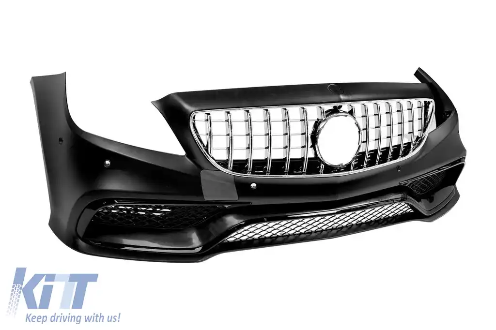 Bumper frontal A Design tip 63 potrivit pentru Mercedes CLS C218 2011-2015 cu grilă GT crom/negru și elemente din lac negru-image-6138410