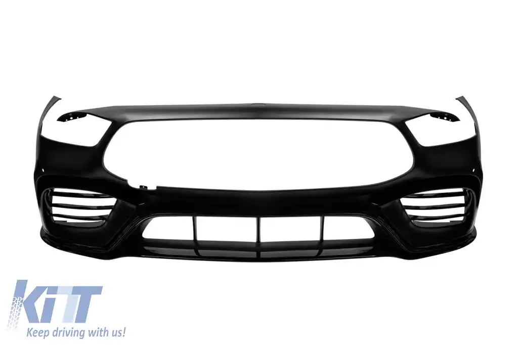Bumper frontal A Design tip GT63 cu grilaj de lac negru tip GT potrivit pentru Mercedes A Design GT Coupe cu 4 uși după 2019-image-6265854