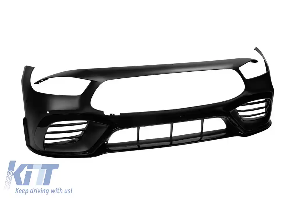 Bumper frontal A Design tip GT63 cu grilaj de lac negru tip GT potrivit pentru Mercedes A Design GT Coupe cu 4 uși după 2019-image-6265855
