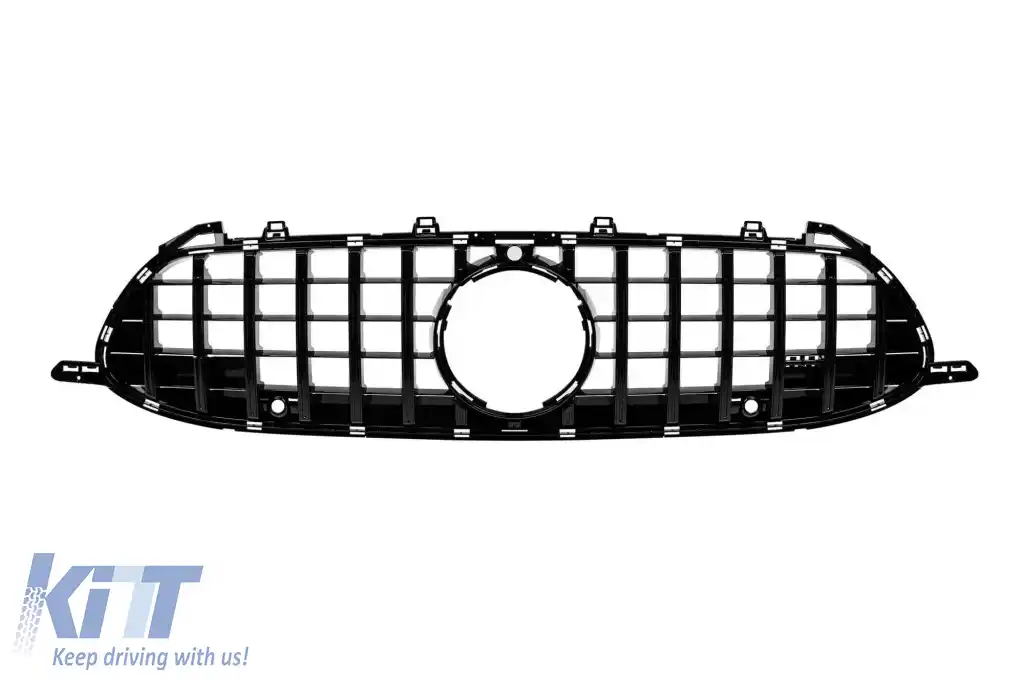 Bumper frontal A Design tip GT63 cu grilaj de lac negru tip GT potrivit pentru Mercedes A Design GT Coupe cu 4 uși după 2019-image-6265857