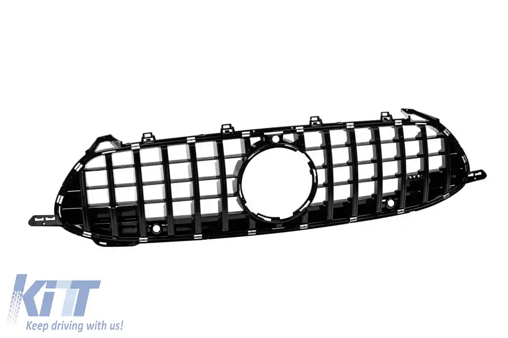 Bumper frontal A Design tip GT63 cu grilaj de lac negru tip GT potrivit pentru Mercedes A Design GT Coupe cu 4 uși după 2019-image-6265858