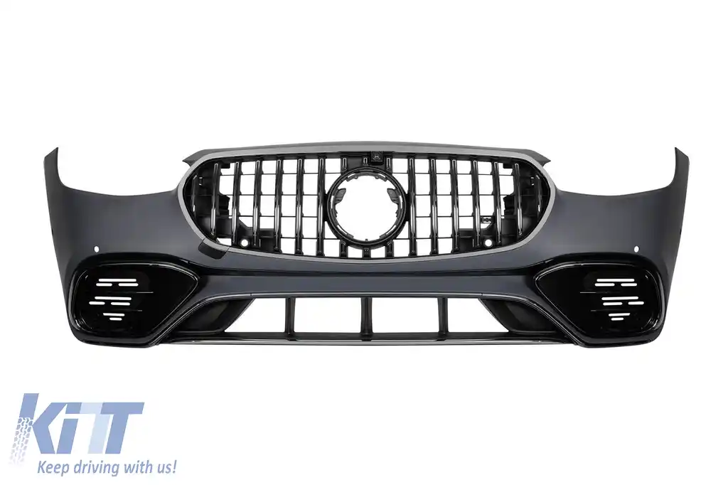 image-52-Bumper frontal A Design tip S63 potrivit pentru Mercedes S-Class W223 după 2020 cu elemente din crom fumuriu