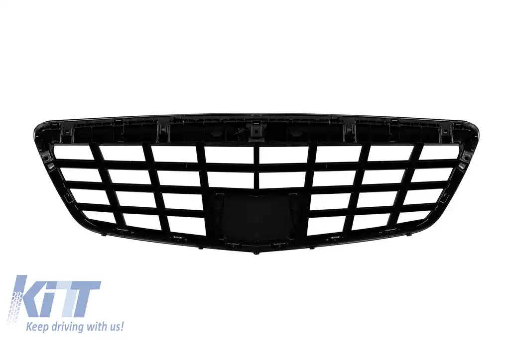 Bumper frontal A Design tip S63, S65 cu grilă Brabus crom/negru, potrivit pentru Mercedes S-Class W221 2006-2013 cu lumini de zi-image-6149923
