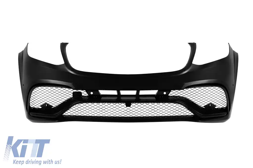 Bumper frontal design A tip 63 potrivit pentru Mercedes GLS X166 2015-2019, cu elemente din lac negru