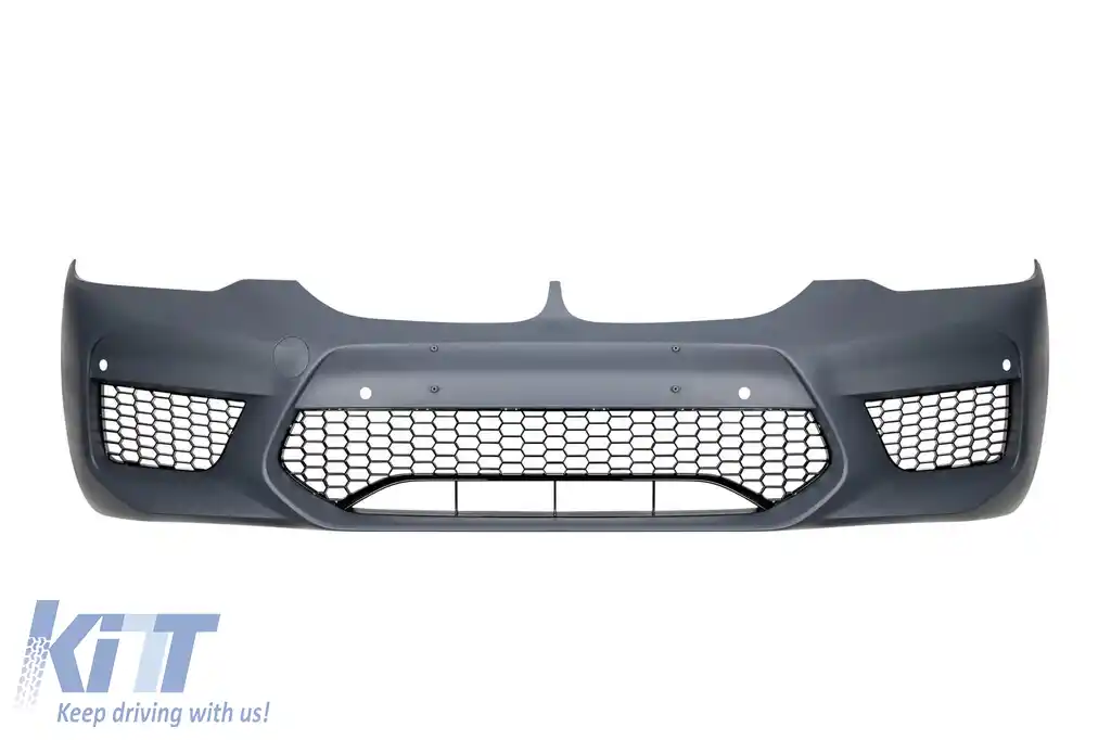 image-40-Bumper frontal M5 potrivit pentru BMW Seria 5 G30 Sedan, G31 Touring 2017-2019 cu grilaj fără orificiu ACC, cu PDC