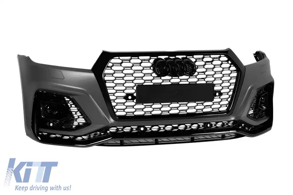 Bumper frontal RS potrivit pentru Audi Q5 2018-2020 cu detalii negre-image-6235340