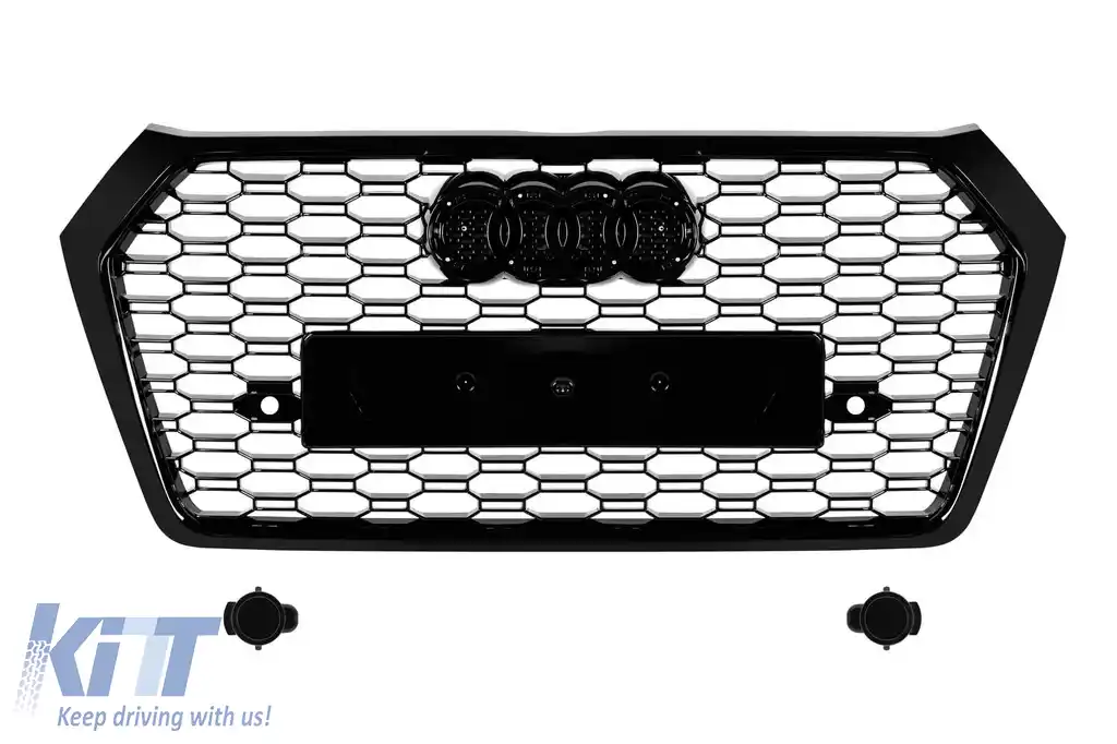 Bumper frontal RS potrivit pentru Audi Q5 2018-2020 cu detalii negre-image-6235342