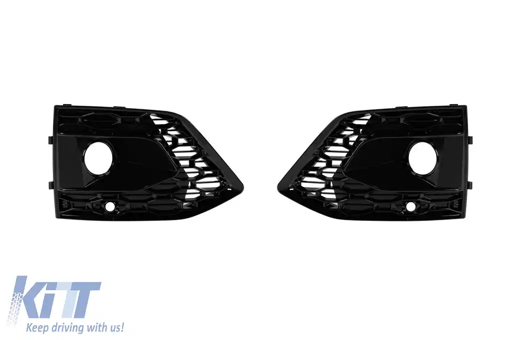 Bumper frontal RS potrivit pentru Audi Q5 2018-2020 cu detalii negre-image-6235344