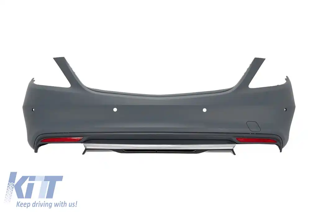 Bumper spate A Design tip S63/S65 potrivit pentru Mercedes S-Class W222 2014-2017 cu PDC cu difuzor dublu, pentru evacuare dublă -oo--oo-