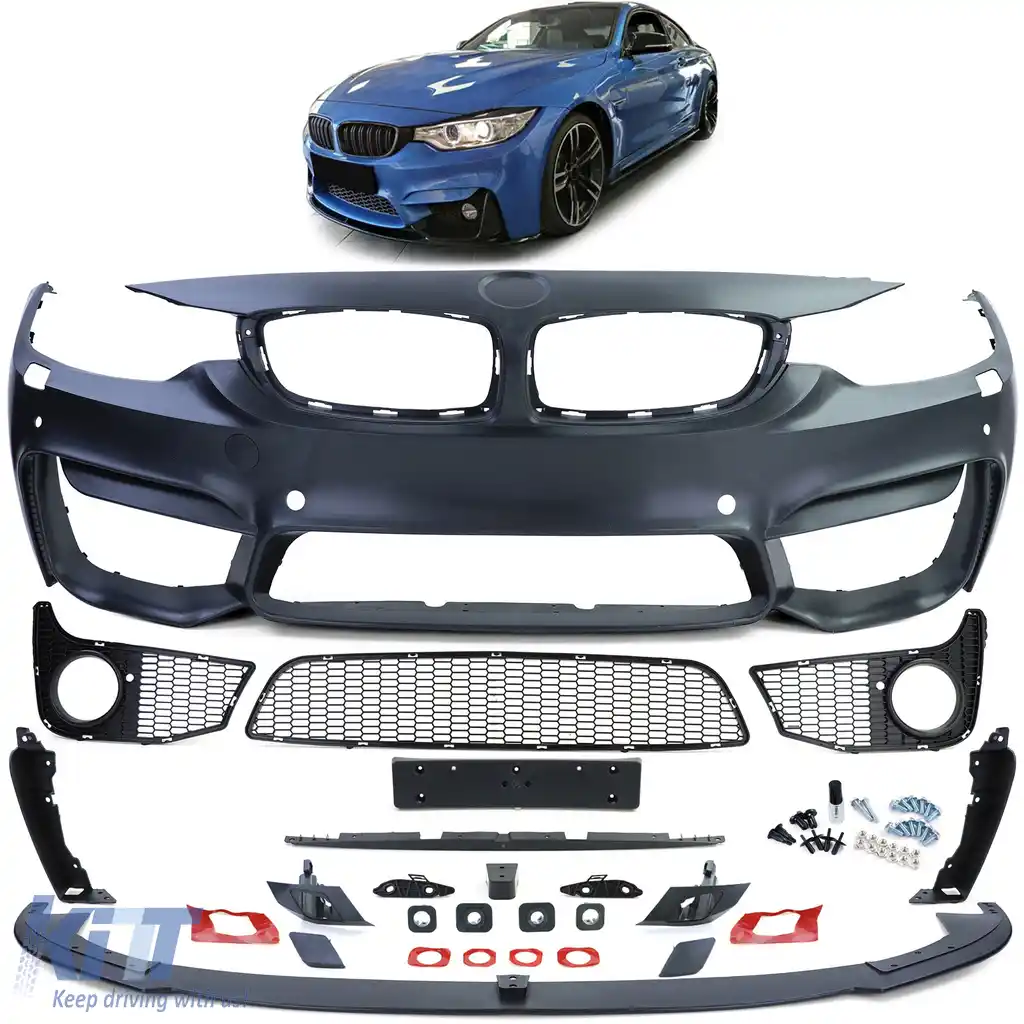 Bumper sport + buza spoiler de performanță mată potrivit pentru Seria 4 BMW F32 F33 F36