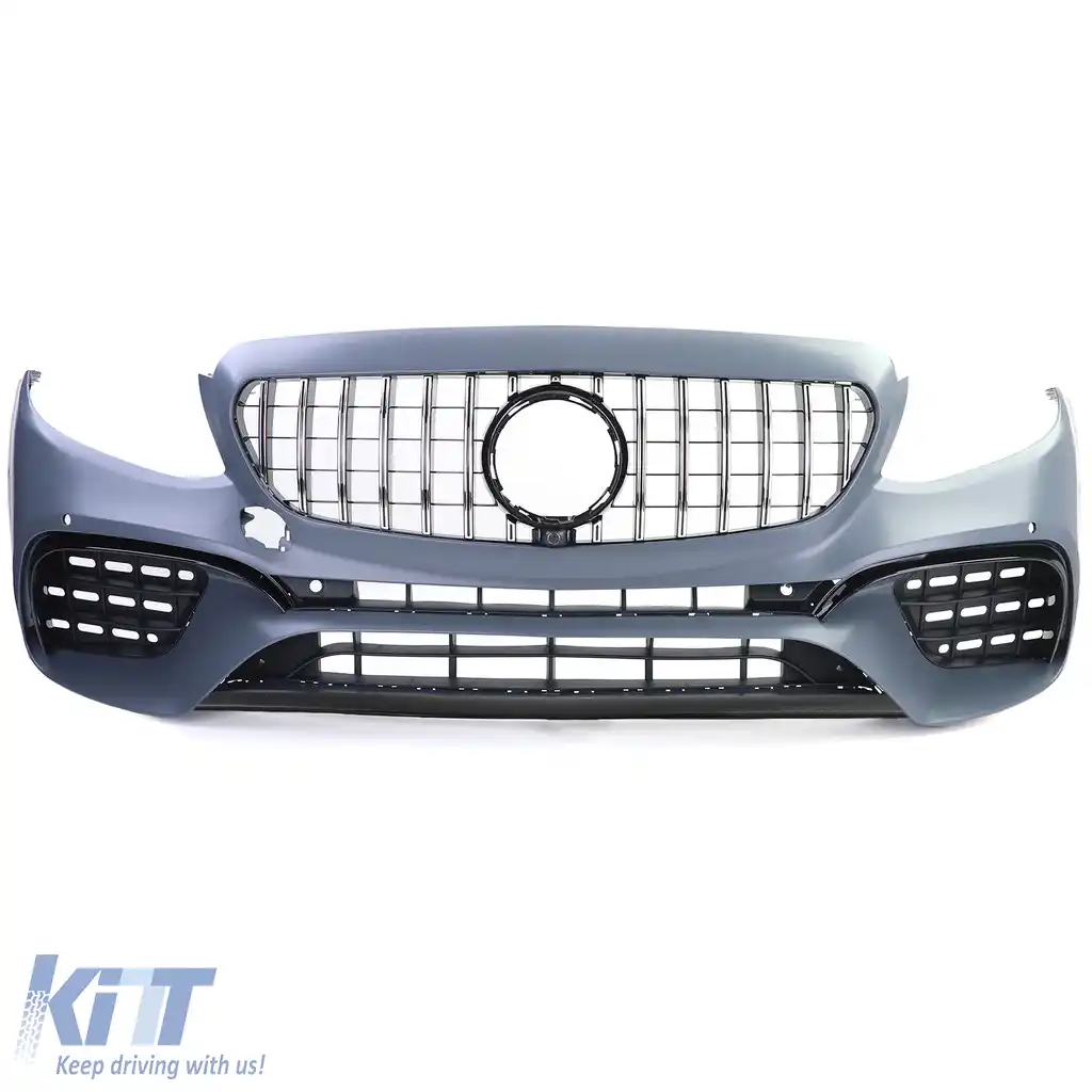 Bumper sport cu grilă din crom negru, potrivit pentru Mercedes E-Class W213 16-20-image-6203707