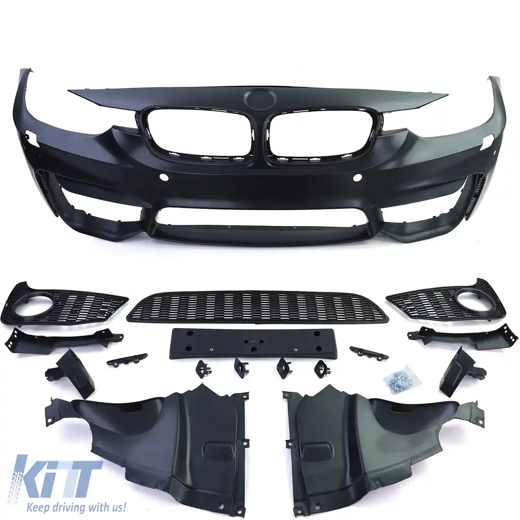 Bumper sport versiune sport cu grilă pentru 3 Seria BMW F30 F31 F80 2011-2019-image-6207142