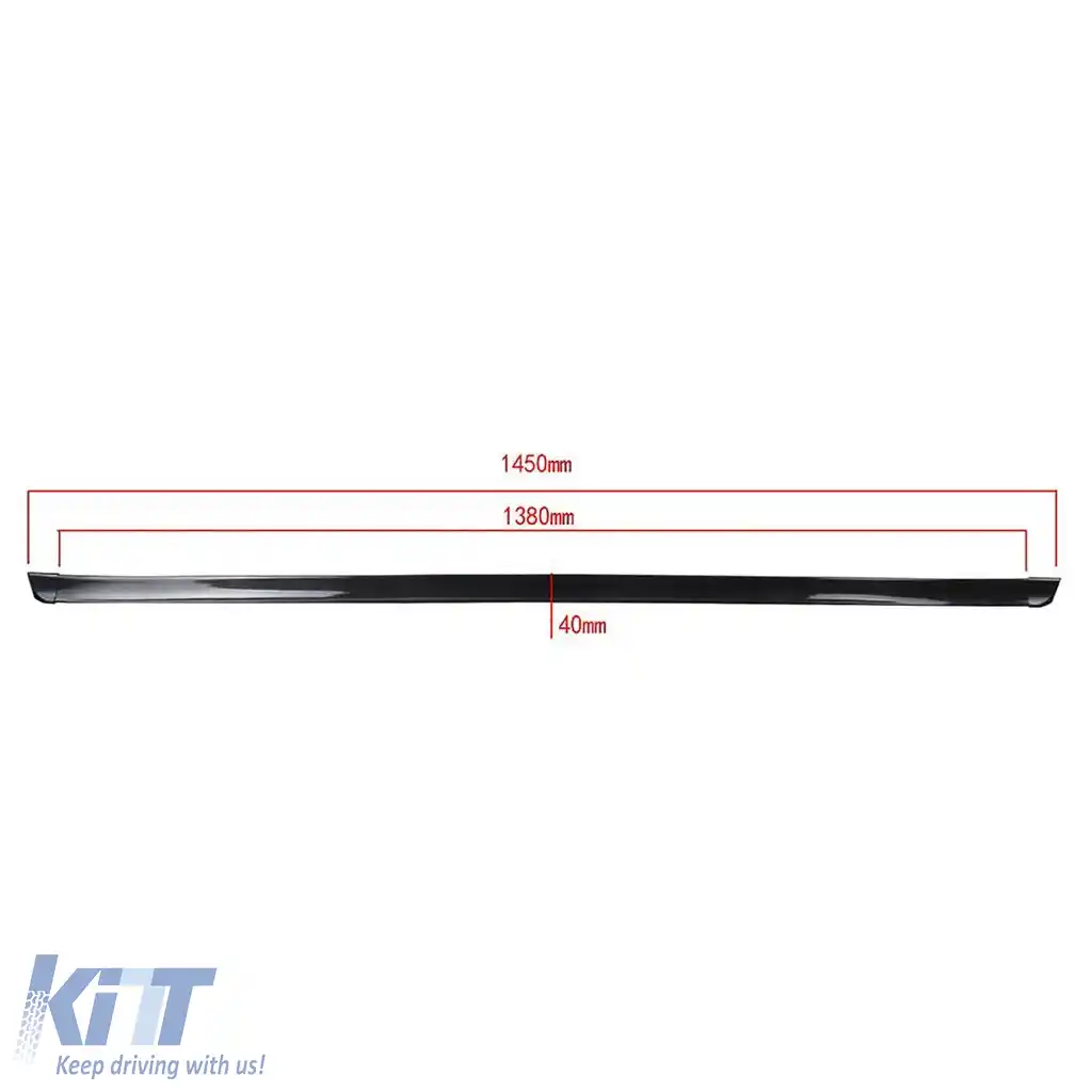 Buza spoiler flexibilă cu capace laterale – Universală față/spate – Negru 145x2cm-image-6191086