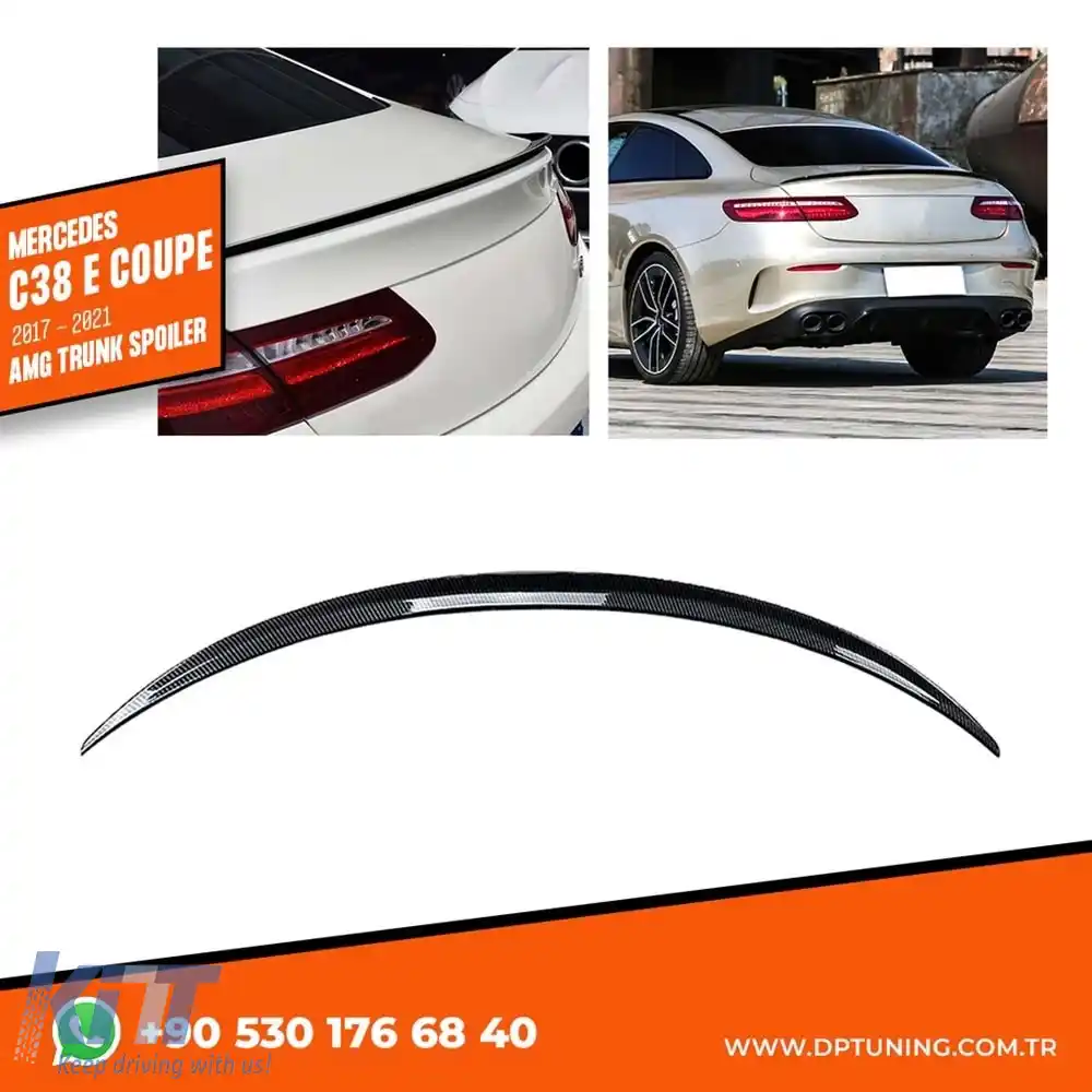 image-49-C238 E Coupe A Design Spoiler Spate pentru Portbagaj Negru Pian ABS / 2017-2020