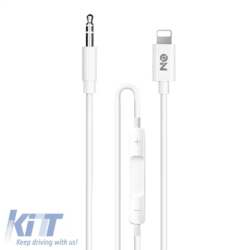 Cablu audio Aux 3.5mm la Lightning alb 1m potrivit pentru accesorii mobile 1 bucată-image-6322755