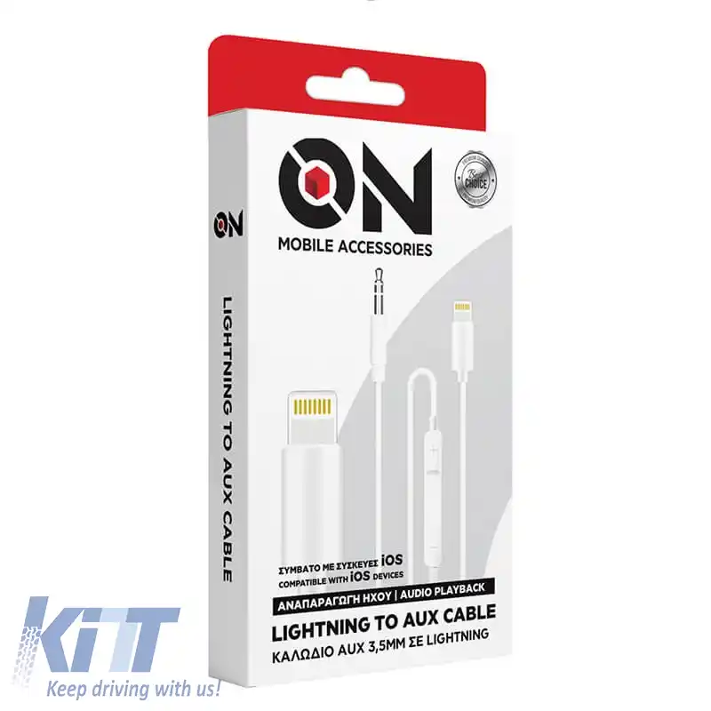 Cablu audio Aux 3.5mm la Lightning alb 1m potrivit pentru accesorii mobile 1 bucată-image-6322756