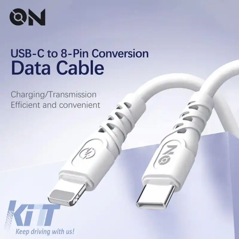 Cablu de Încărcare Tip-C la Lightning Alb 1m ON Accesorii Mobile 1 Bucată-image-6322262