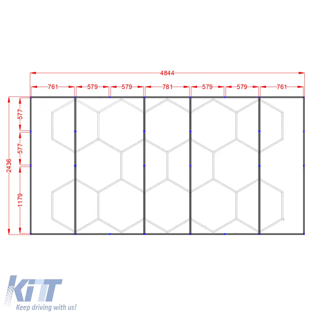 Cadru de montare din aluminiu pentru iluminare LED hexagonală pentru atelierul de garaj showroom-image-6193298