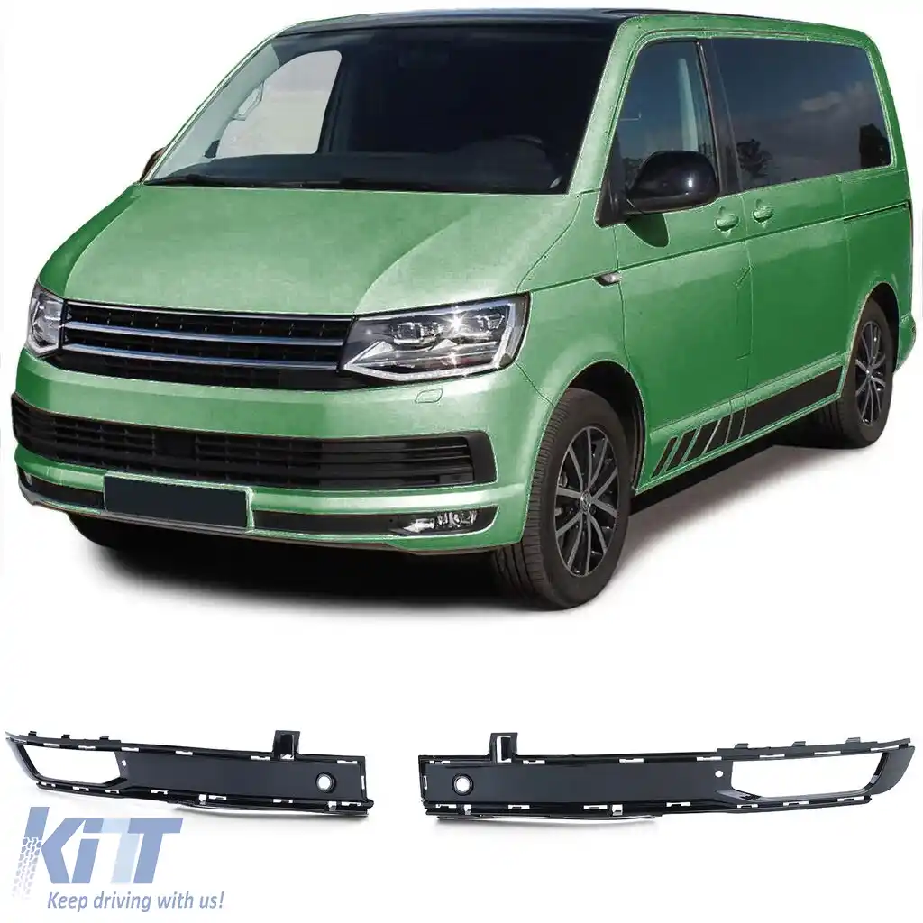 image-31-Cadru grilă pentru faruri de ceață, bara de protecție, negru lucios, potrivit pentru VW T6 15-19 cu PDC