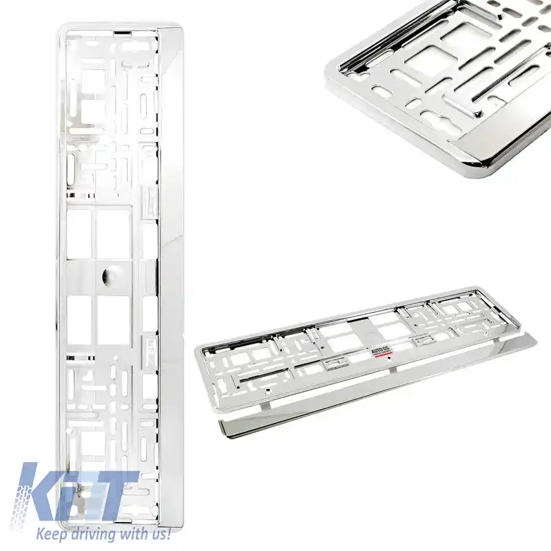 Cadru Plăcuță de Înmatriculare Plastic Cromat 1 Buc 20369-image-6312195
