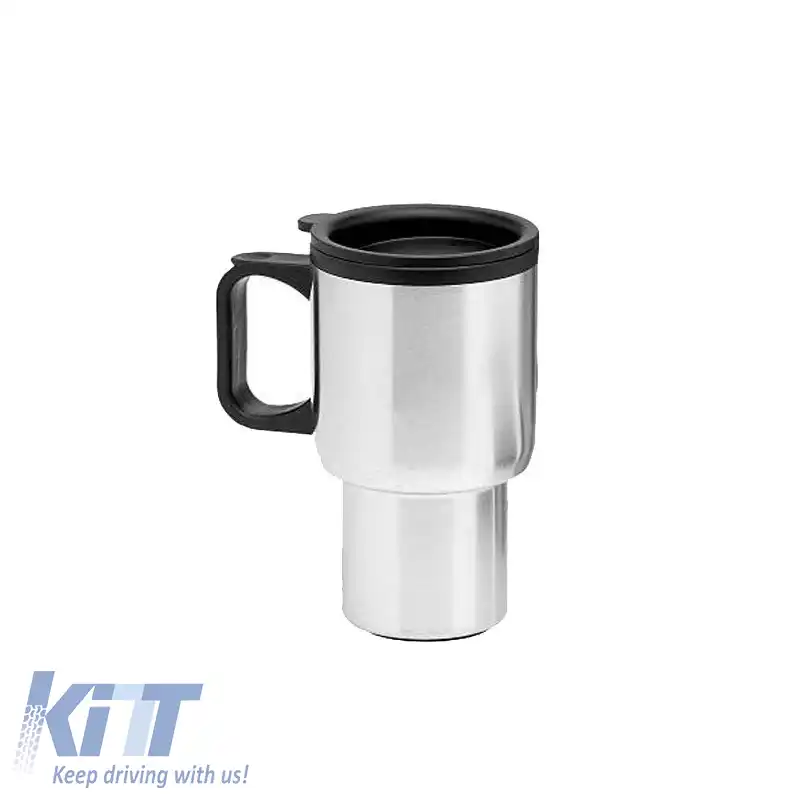 Cana de călătorie cu vacuum, potrivită pentru cafea / ceai, crom 414ml-image-6302353