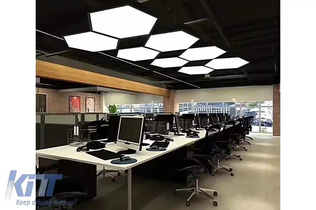 Candelabru Sistem de Iluminare Plafon Hexagon HoneyComb 6500K Diametru 60cm Reglabil-image-6114627