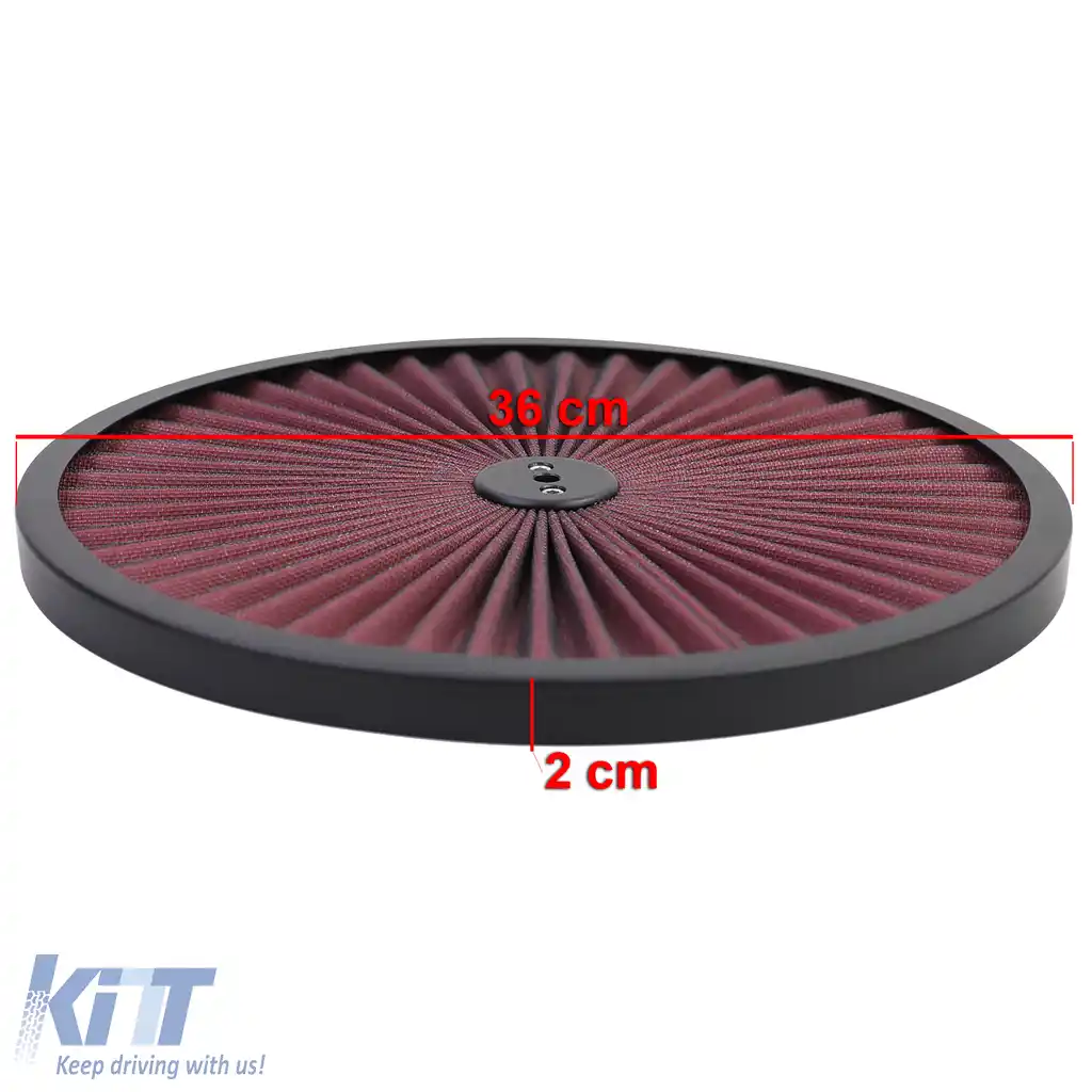 Capac de filtru de aer de 14 inch Super Stream negru roșu, potrivit pentru Chevrolet Ford mașini din SUA-image-6204286