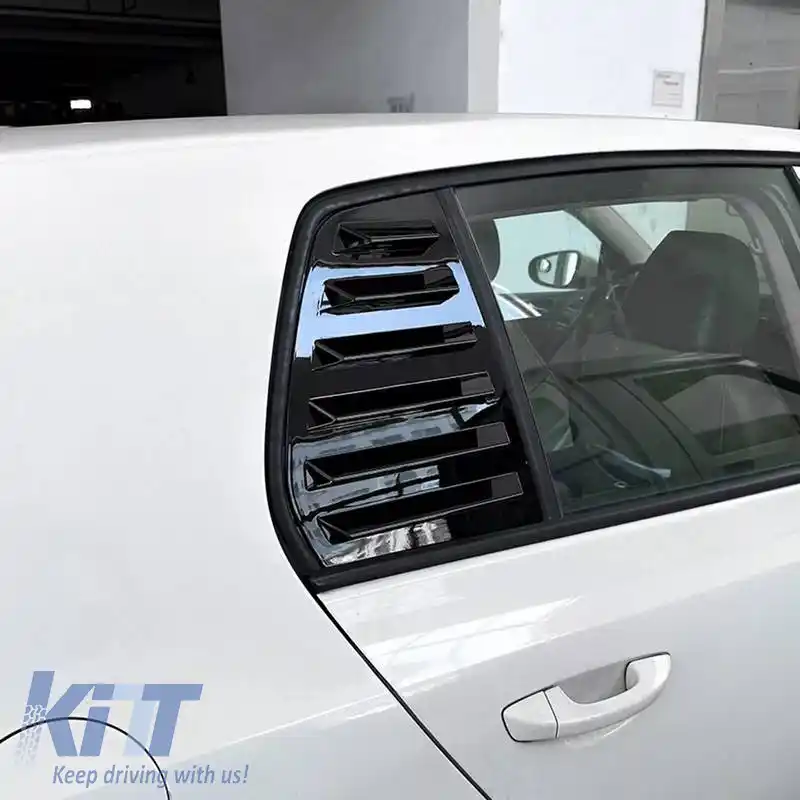 Capac de geam lateral posterior potrivit pentru VW Golf VI (6) 08-11 Culoare neagră 2 bucăți-image-6317195