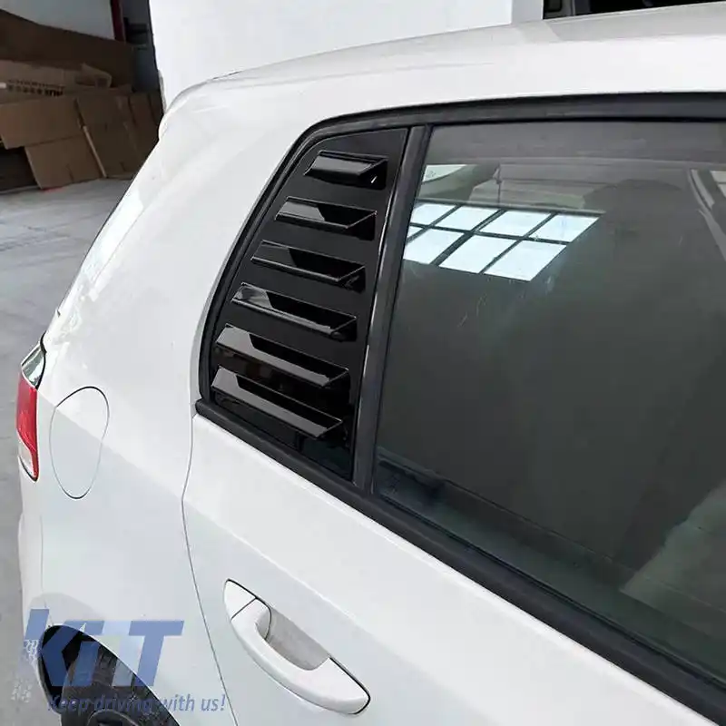 Capac de geam lateral posterior potrivit pentru VW Golf VI (6) 08-11 Culoare neagră 2 bucăți-image-6317196