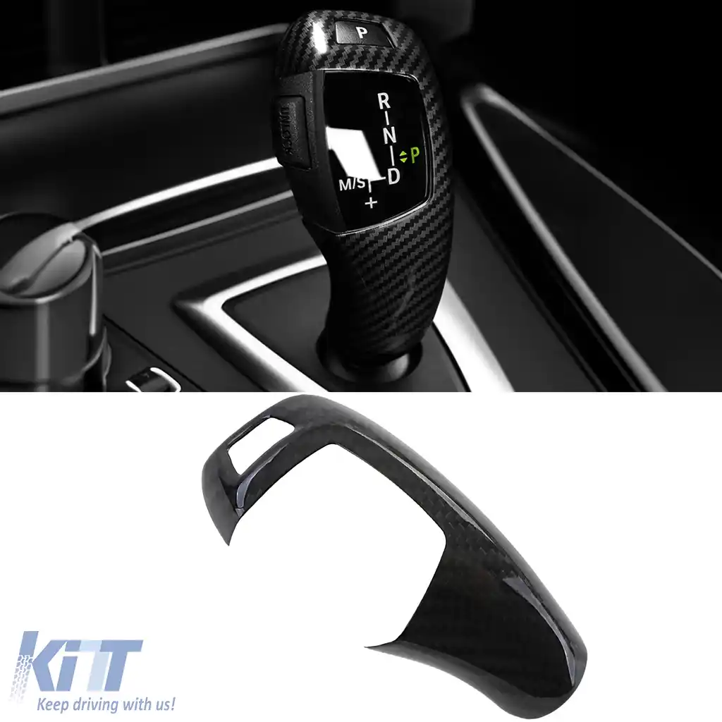 Capac din carbon real pentru maneta de schimbător de viteze automată, potrivit pentru BMW X3 F25 X4 F26