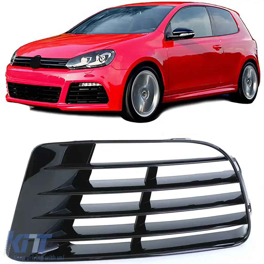 Capac Grilă de Ventilație Negru potrivit pentru Bumper R20 Stâng pentru VW Golf 6 5K1 09-13