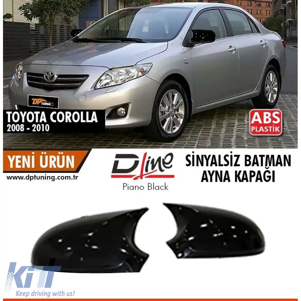 image-74-Capac oglindă Batman Corolla E140 fără semnal Capac oglindă negru lucios / 2008-2010