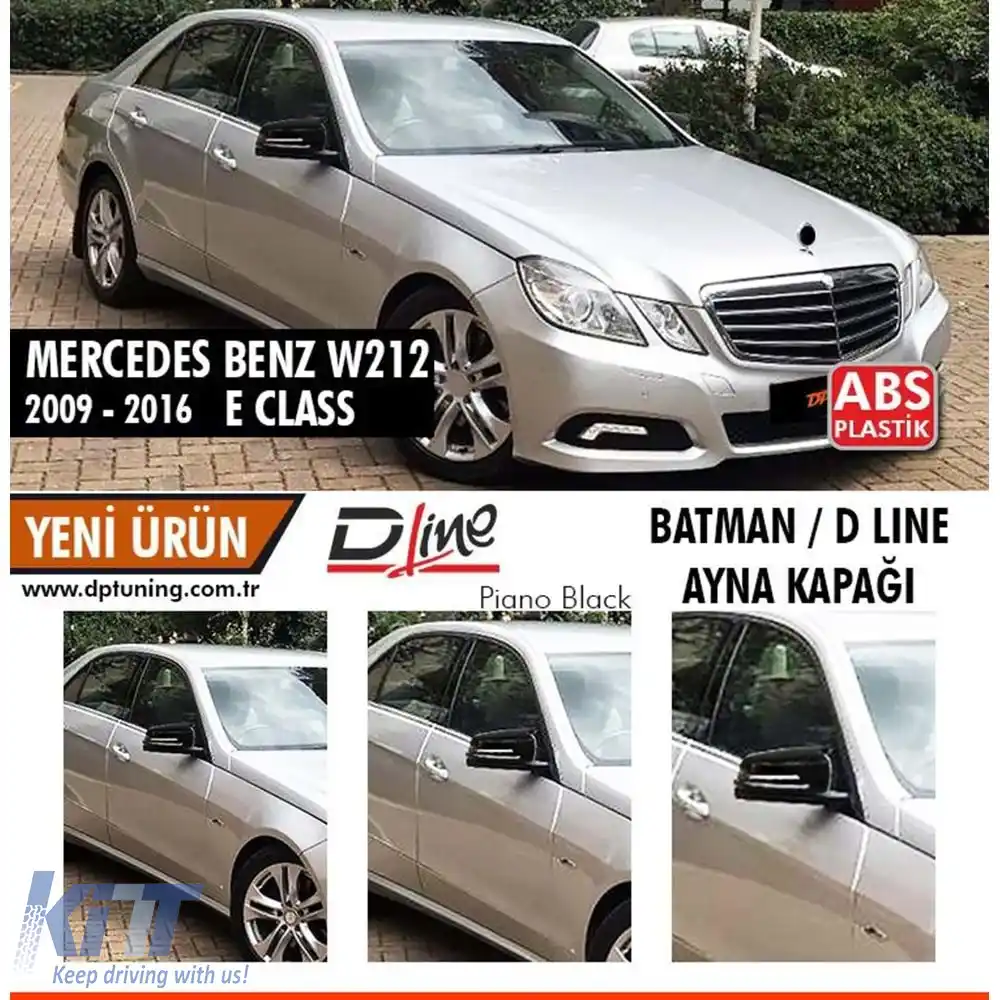 image-40-Capac oglindă Batman pentru E Class W212 Negru Pian / 2009-2016