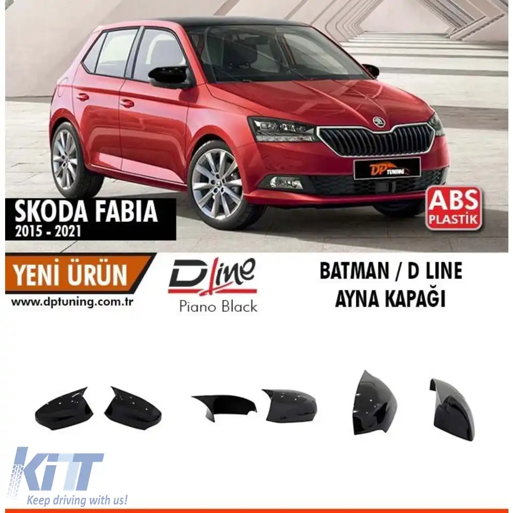 image-12-Capac oglindă Batman pentru Fabia Mk3 în negru lucios / 2015-2021 (Cu semnal)