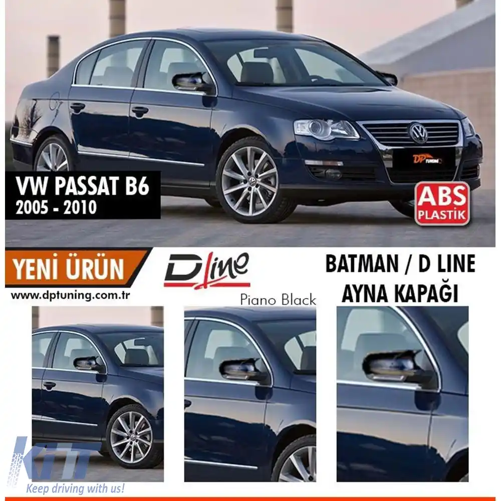 image-7-Capac oglindă Batman pentru Passat B6 Negru Pian / 2005-2010