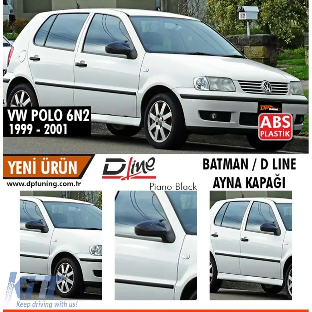image-6-Capac oglindă Batman pentru Polo Mk3 6N2 în negru lucios / 1999-2001