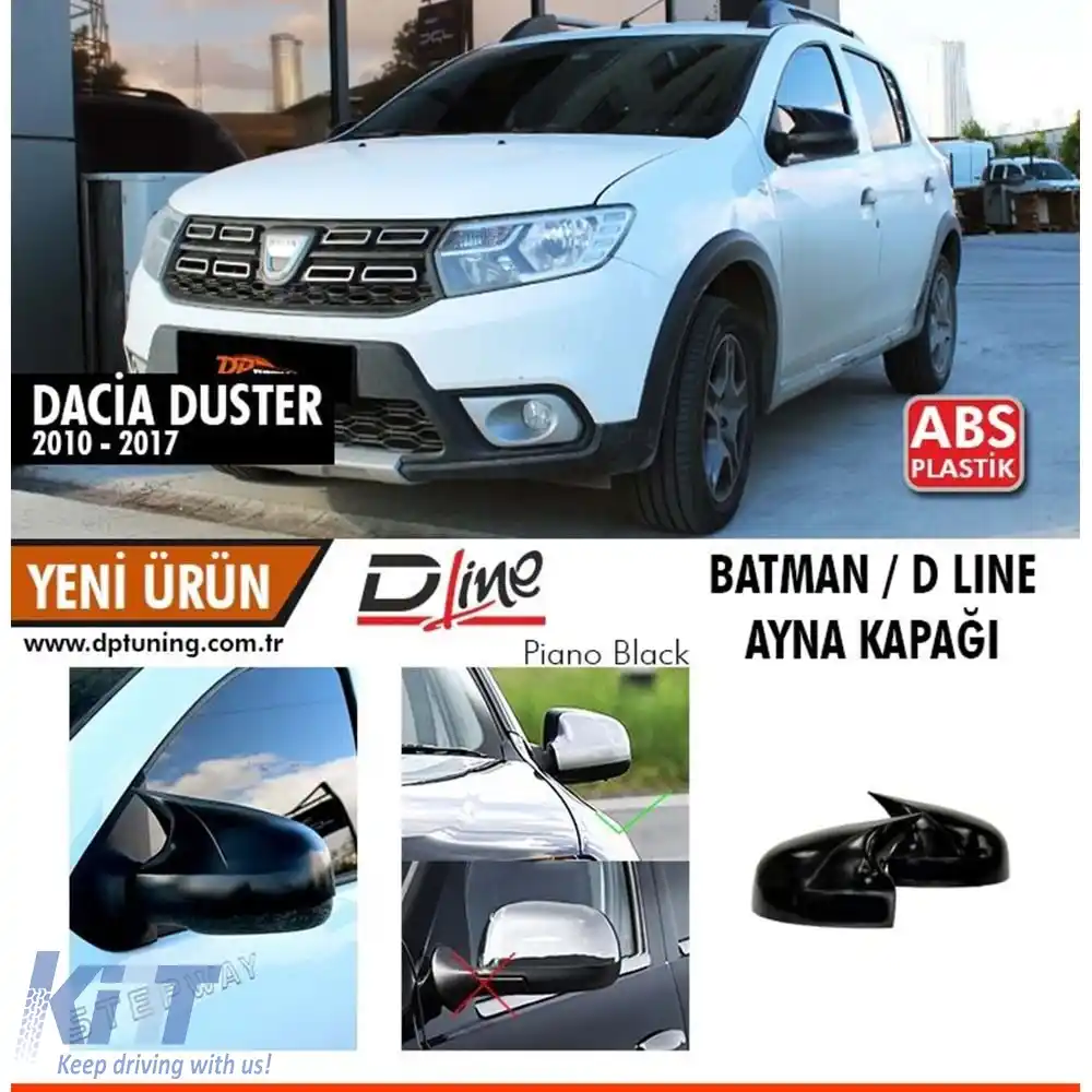 image-77-Capac Oglindă Batman Piano Negru pentru Duster 1.5 / 2010-2017