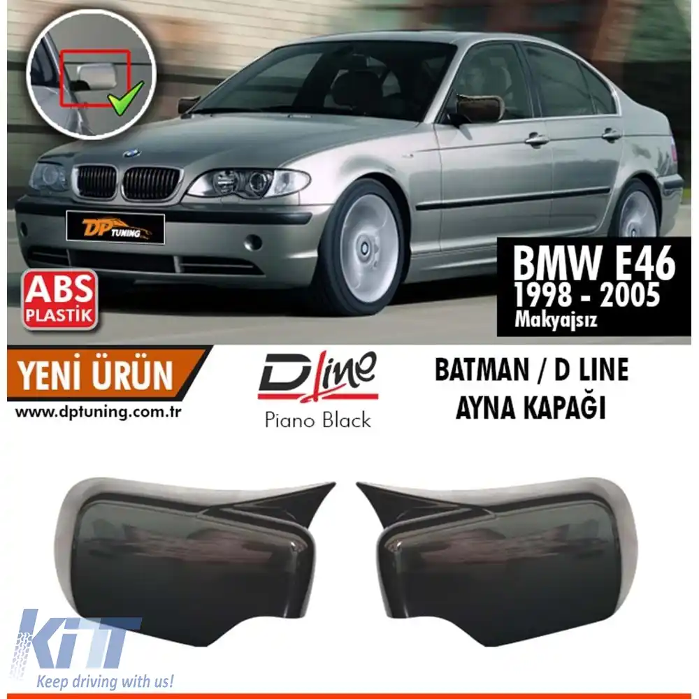 image-0-Capac oglindă E46 Batman Negru Piano / 1998 - 2005