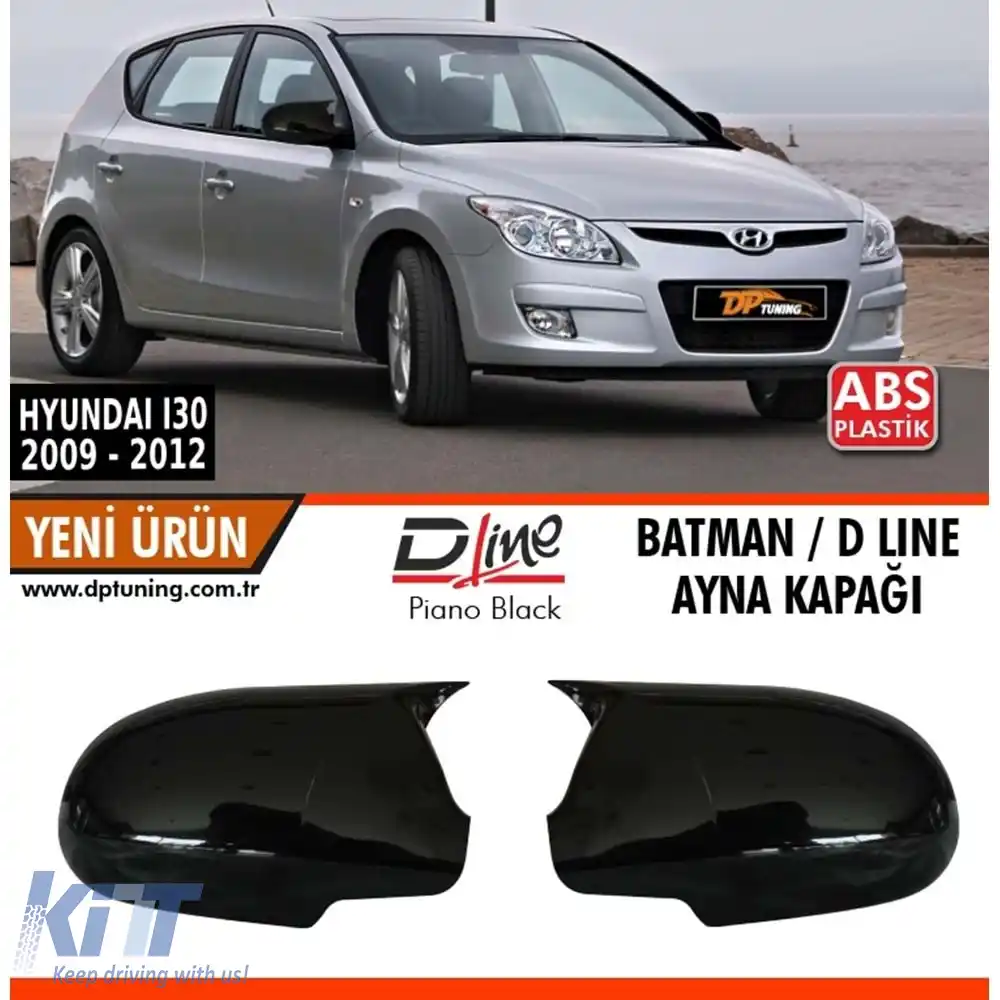 image-22-Capac oglindă i30 Batman Negru Lucios / 2009-2012 (Fără semnal)