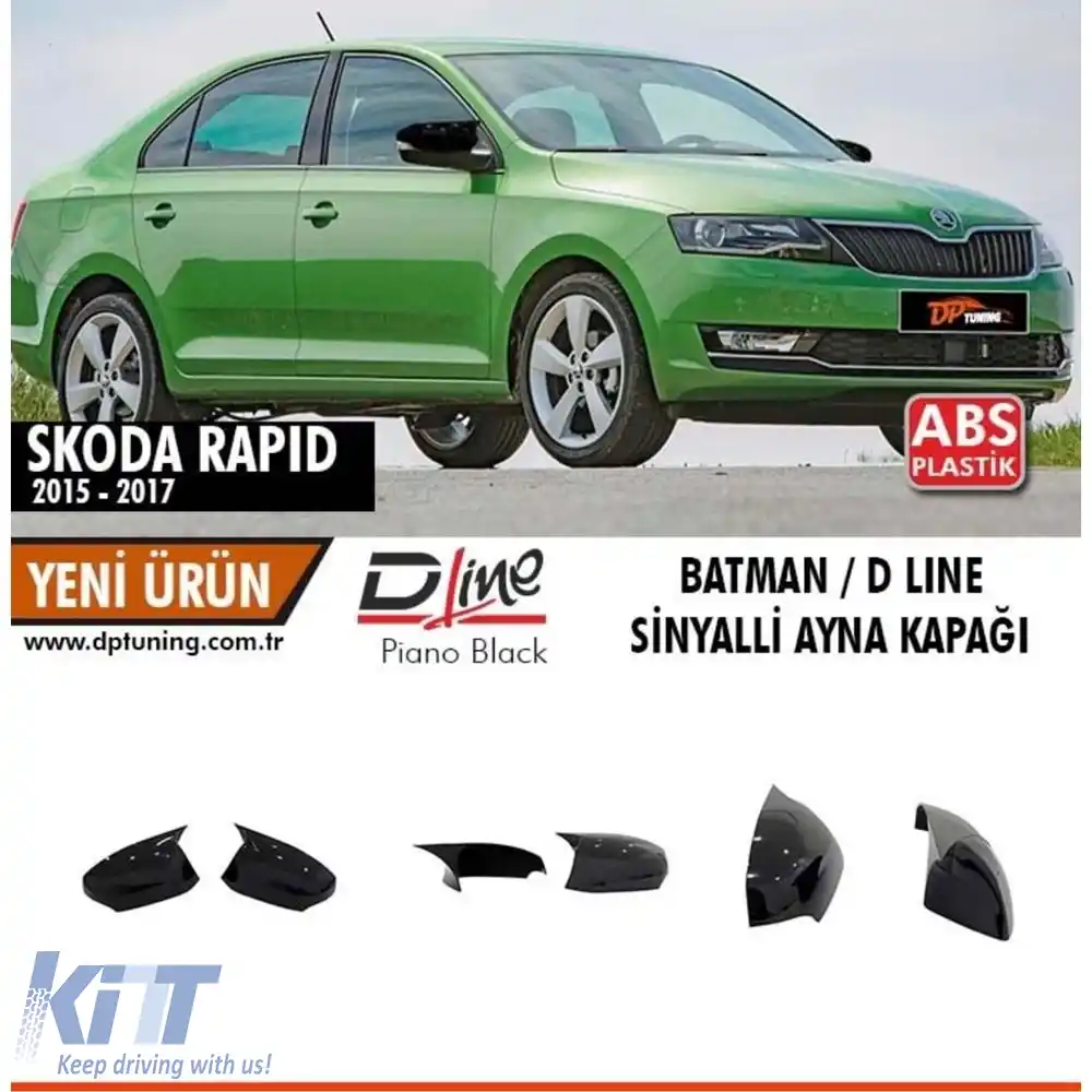 image-11-Capac oglindă Rapid Batman Negru Lucios / 2015-2017 (Cu semnal)