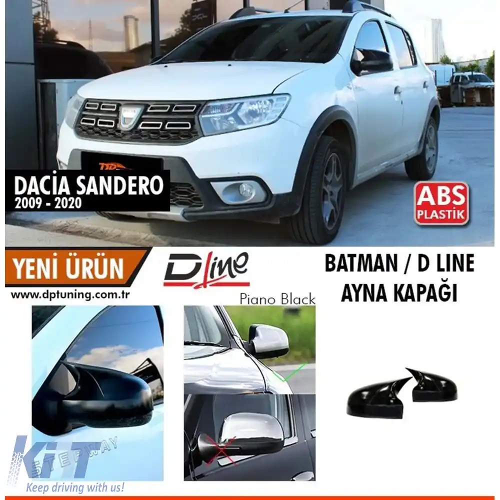 image-75-Capac oglindă Sandero Batman Negru Pian / 2009 - 2020