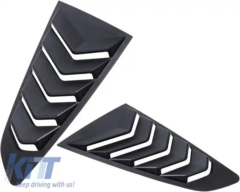 Capac pentru geamul lateral din spate potrivit pentru Ford Mustang MK6 2015+ Culoare Neagră 2 Piese-image-6318032