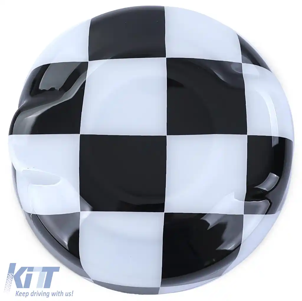 Capac rezervor de combustibil cu carouri alb-negru, potrivit pentru Mini F55 F56 F57 13-21-image-6200254