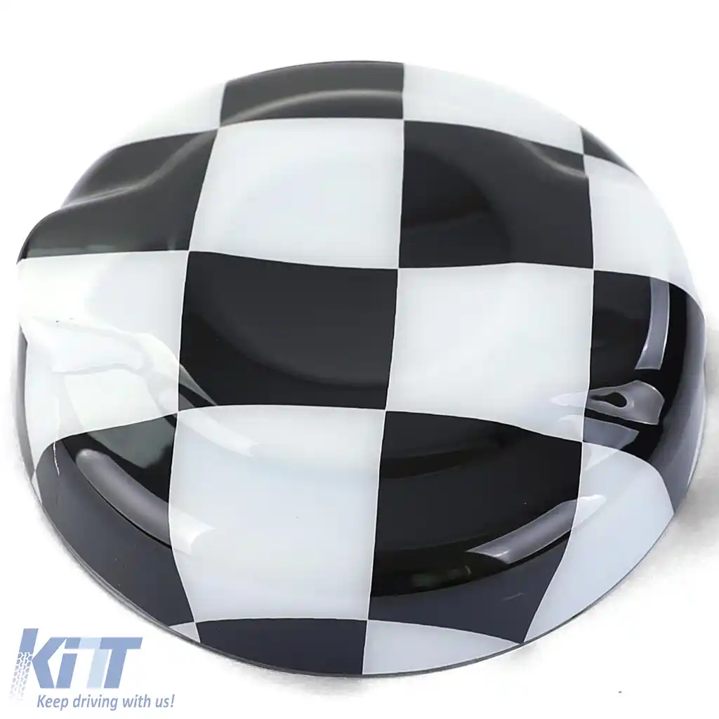 Capac rezervor de combustibil cu carouri alb-negru, potrivit pentru Mini F55 F56 F57 13-21-image-6200255