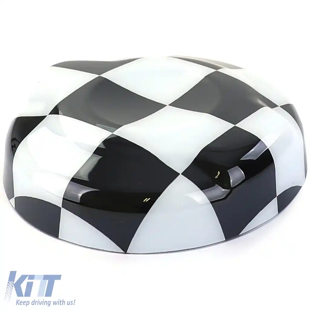 Capac rezervor de combustibil cu carouri alb-negru, potrivit pentru Mini F55 F56 F57 13-21-image-6200256