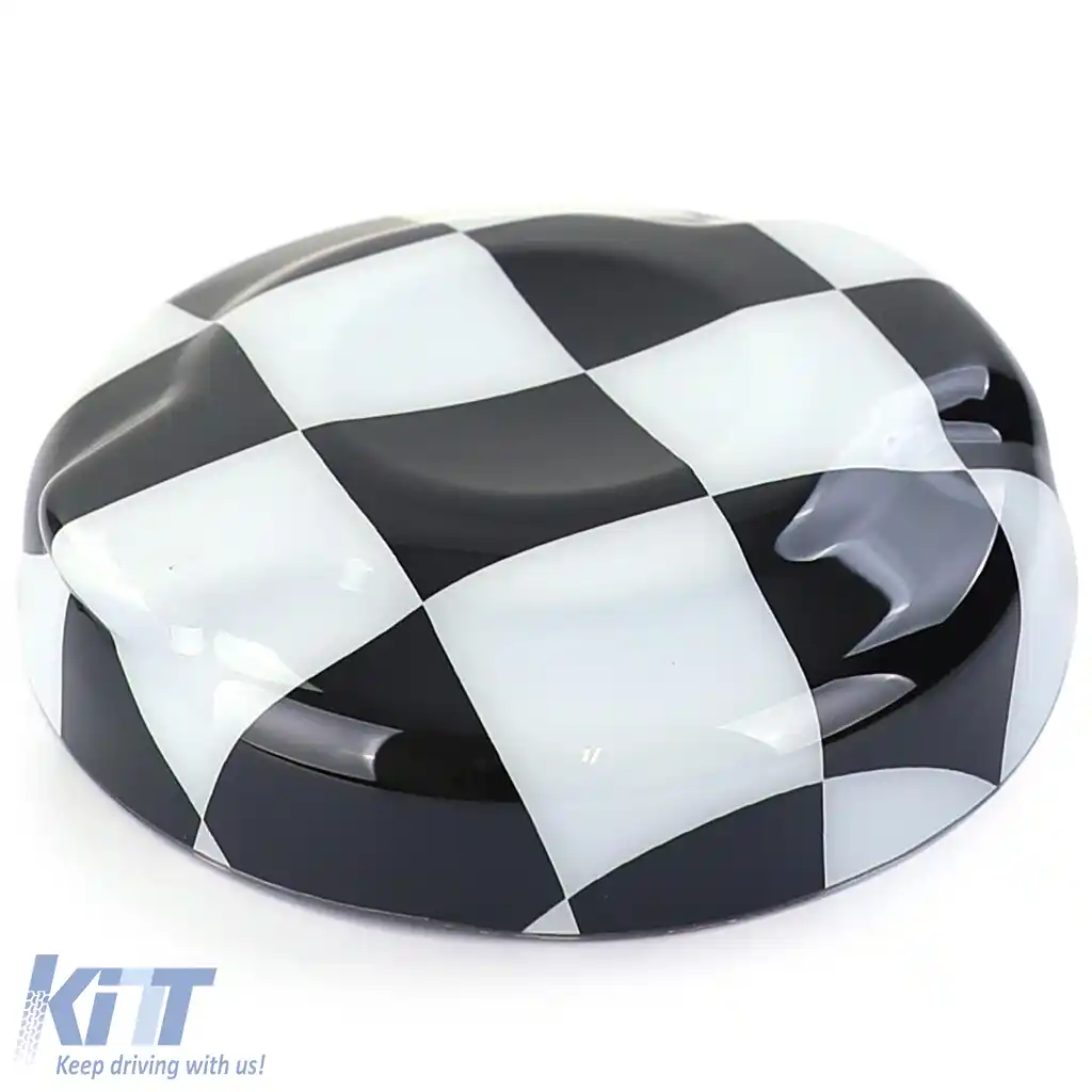 Capac rezervor de combustibil cu carouri alb-negru, potrivit pentru Mini F55 F56 F57 13-21-image-6200257